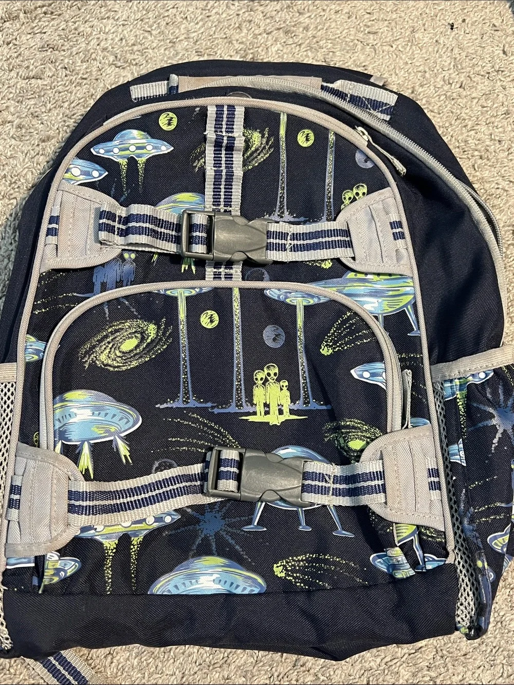 Pottery Barn Kids Mackenzie Large backpack aliens space UFOs